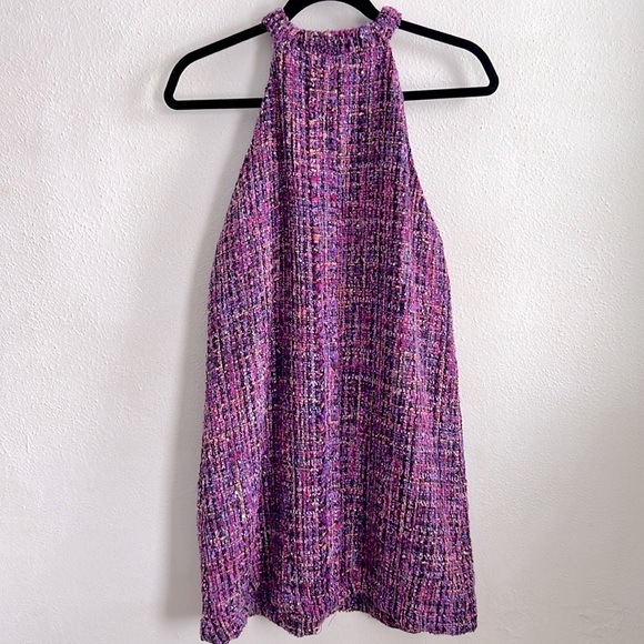 ZARA TEXTURED HALTER PINAFORE DRESS - Picture 9 of 10